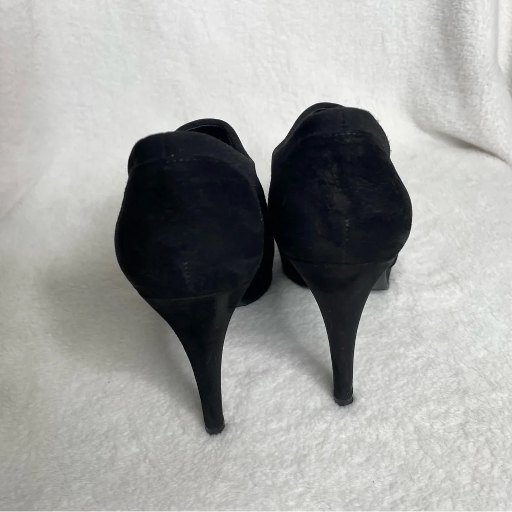 Stuart‎ Weitzman Hold Me Black Suede Platform Stiletto Ankle Bootie Size 6.5 M
